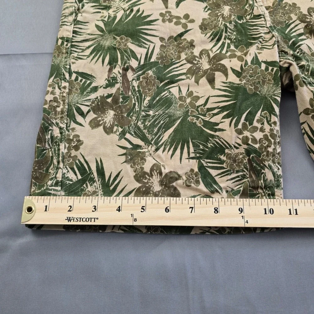 C&C California Floral Shorts Men 34 Tan Tropical Stretch Drawstring Pocket